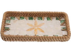 Bandeja De Almacenamiento Multifuncional Pequeña De Ratán Tejido, 21,6 X 11,7 Cm. Detalles.