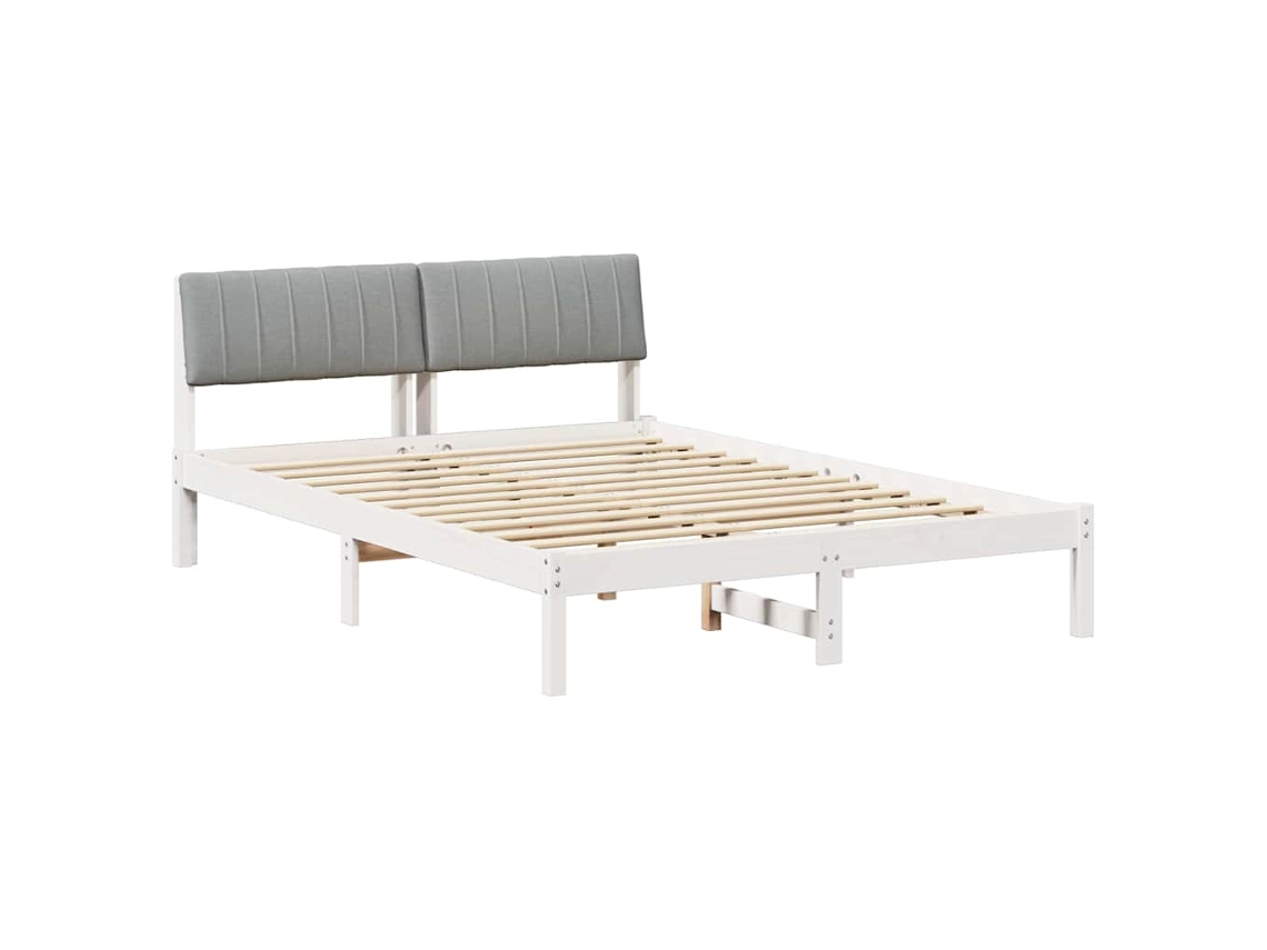 Maison Exclusive - Estructura De Cama Con Cabecera Y Gris Claro 135 X 190 Cm