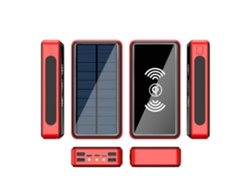 Cargador Solar Portátil De 100000 Mah, Batería Externa Inalámbrica Y Luz Led.