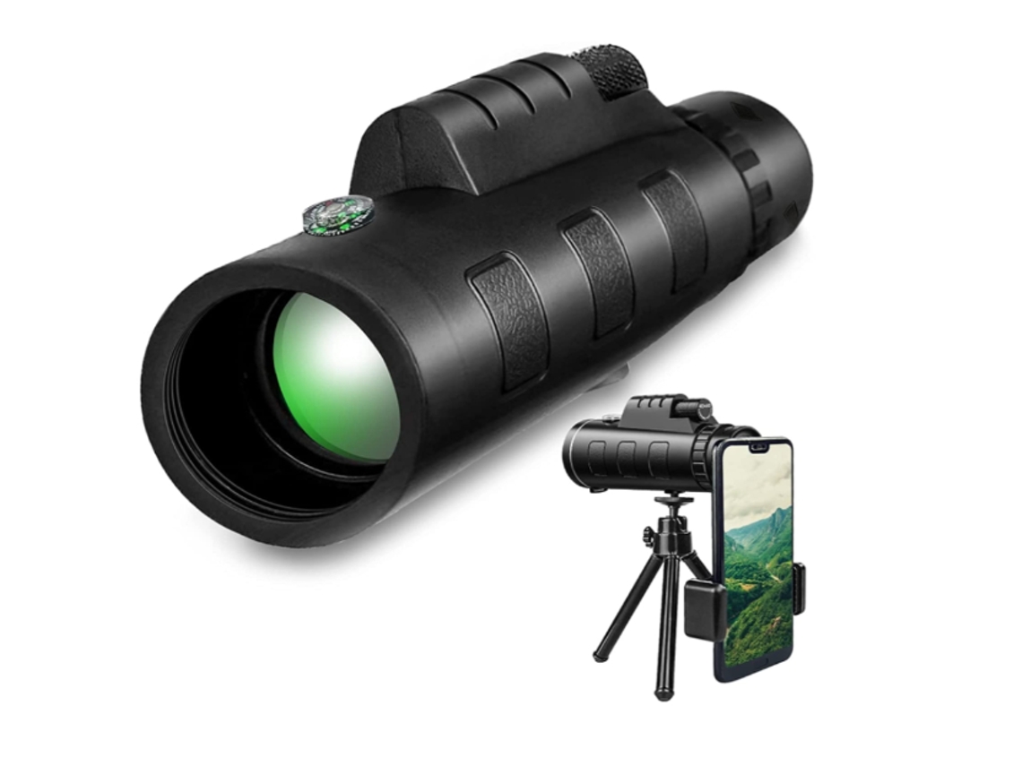 Telescopio monocular 40x60, prisma BA4 de alta potencia, resistente al agua, compacto para observación de aves Yizhood (negro)