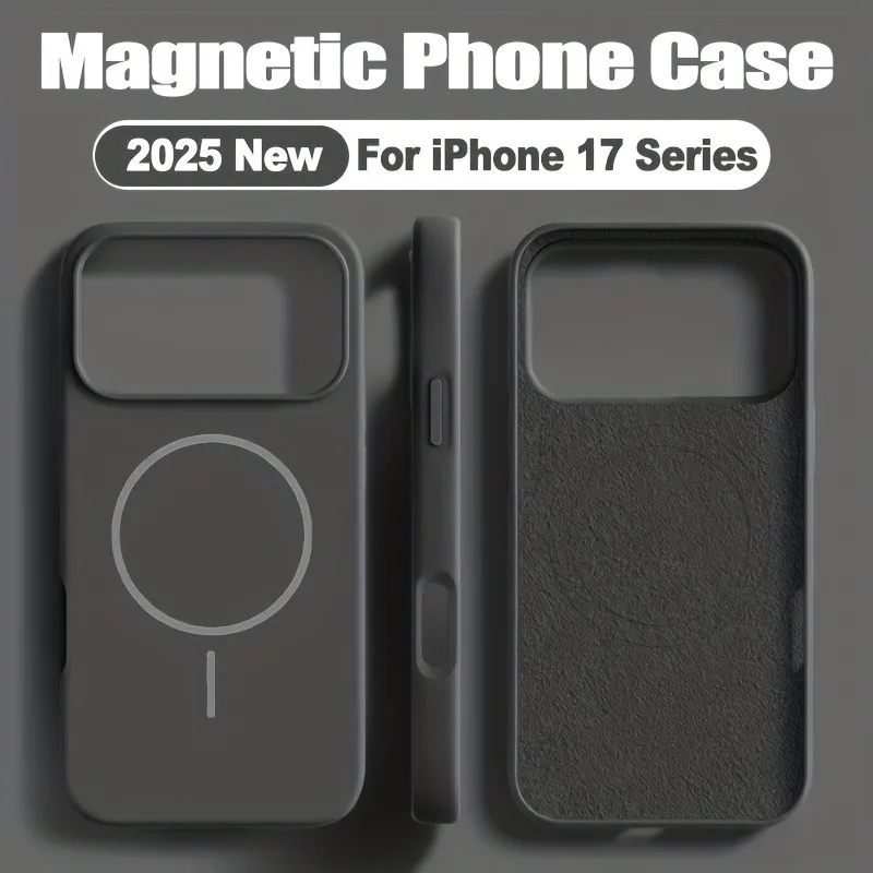 (gris Oscuro Iphone 17 Pro Max) Funda Protectora Suave Con Carga Inalámbrica Magnética Para Iphone