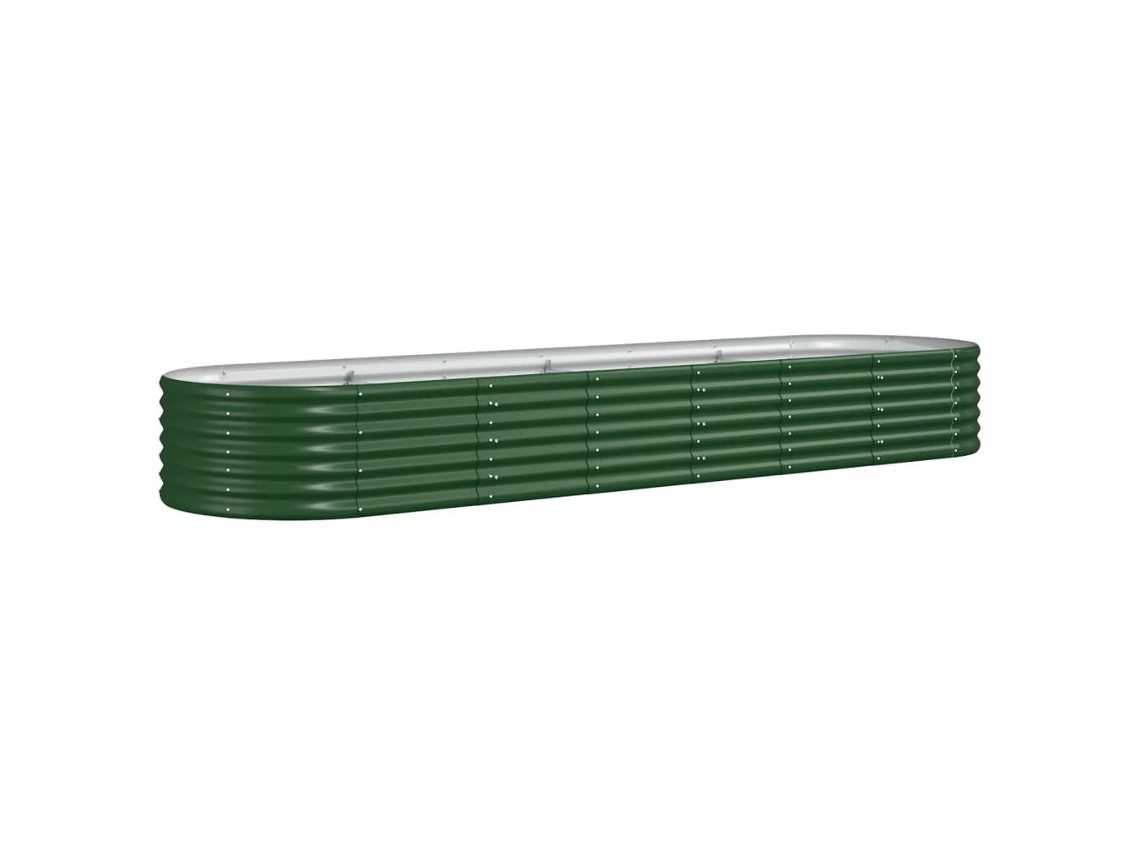 Jardinera VIDAXL Verde Acero (296x80x36 cm)