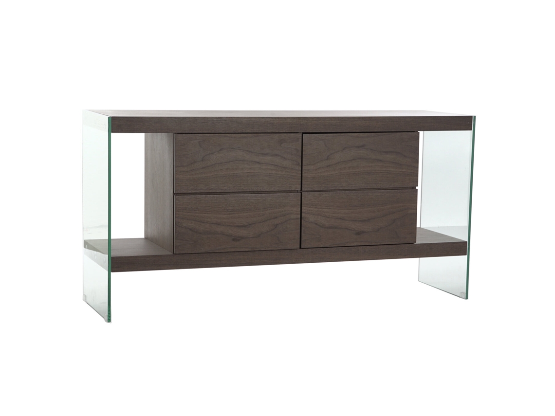 Buffet Cristal Mdf Nogal Marron 160x45x80cm