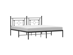 Maison Exclusive - Estructura Cama Sin Colchón Con Cabecero Metal Negro 183x213 Cm