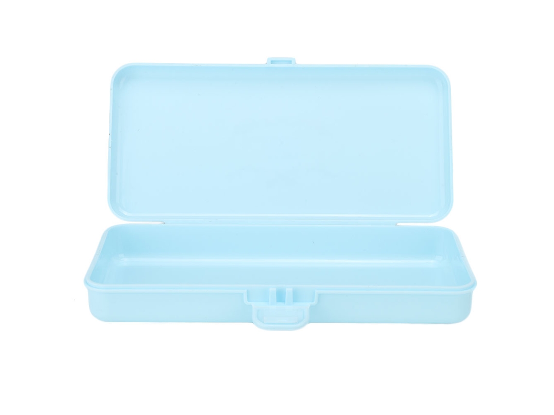 Caja organizadora para herramientas de manicura y uñas con lima y empujador de acero - Azul