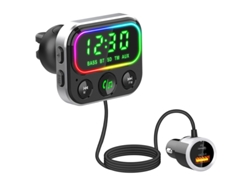 Transmisor FM para automóvil Asistente de voz Tarjeta TF Reproductor de MP3 AUX Receptor de audio Manos libres Compatible con Bluetooth 5.0 Car Kit (Negro) ENZONS