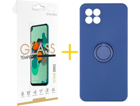 Carcasa + Protector de Pantalla para Huawei P40 Lite SKYHE Azul Oscuro