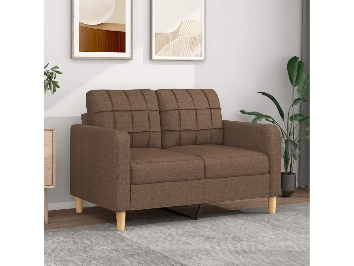 Sofá De 2 Plazas | Sofá De Salón | Sofá De Descanso De Tela Marrón 120 Cm Wsd760864