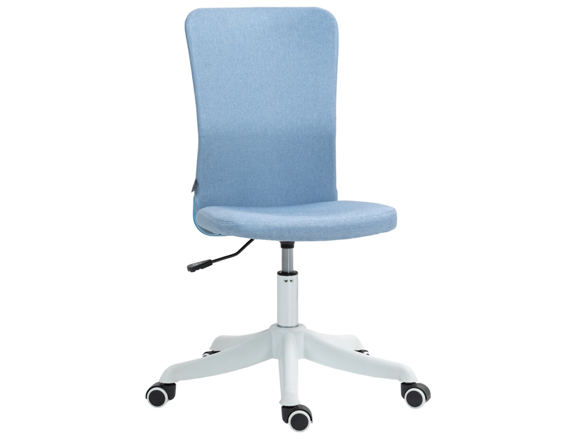 Silla De Oficina Ajustable En Lino Sintético Azul.