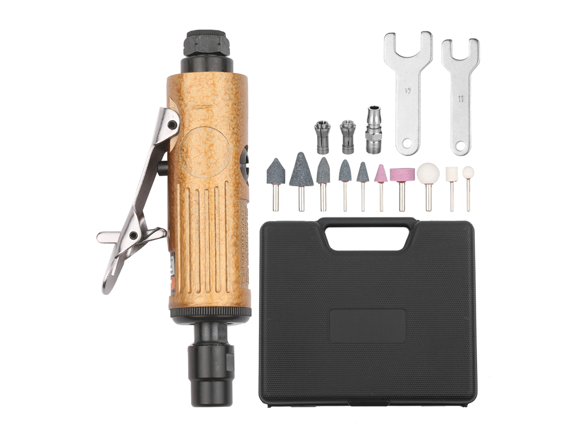 Kit De Lijadora Lineal Neumática Mini De Matriz De 25000 Rpm Con Mandriles Y Piedras Abrasivas.