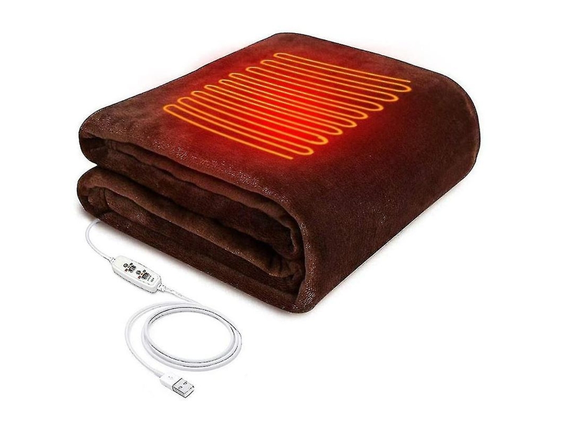 Manta Eléctrica Usb Lavable De 45x80 Cm Con 3 Niveles De Calor Y Función De Temporizador Para Hombros Y Rodillas.