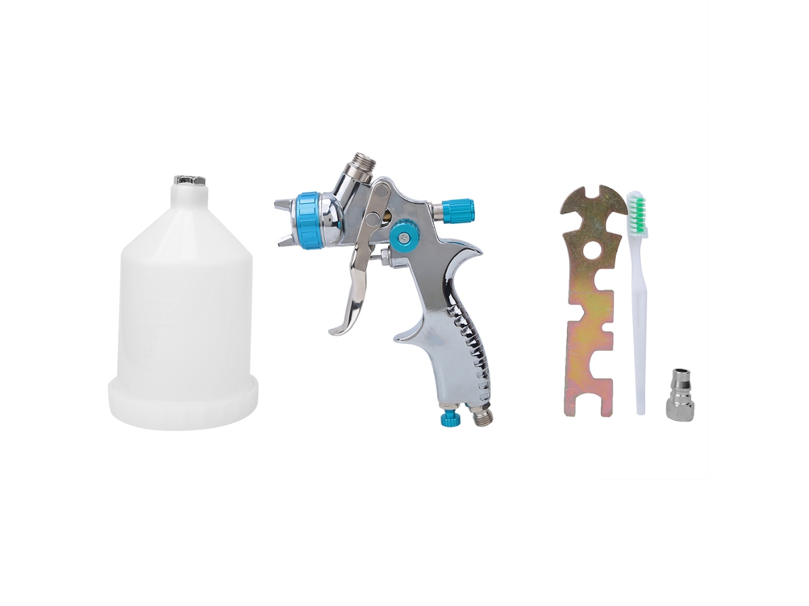 Pistola de pintura Lvlp de alta qualidade com bico cromado, 600ml, 1,3mm, atomização precisa para aerógrafo.