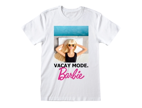 Camiseta Unisex BARBIE Corta Vacay Mode Algodón Blanco (L)