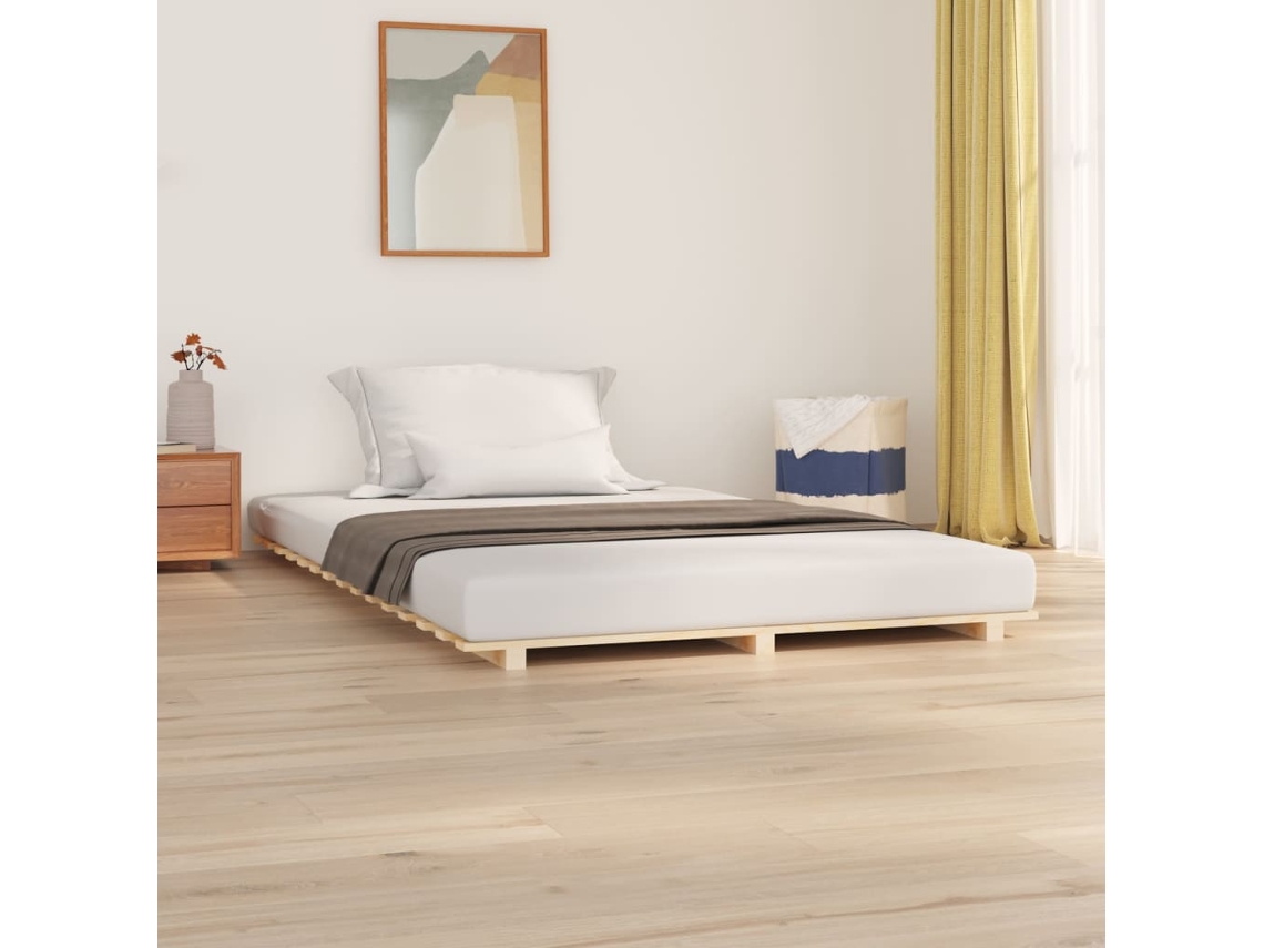 Estructura De Cama Madera Maciza De Pino 135x190 Cm