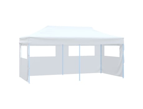 vidaXL Carpa plegable profesional con 4 paredes acero blanco 3x6 m