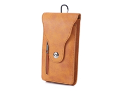 Riñonera Para Hombre Para Teléfono Móvil, Piel Sintética, Doble Capa, Diseño Vertical, Multifuncional.