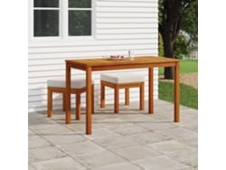 Conjunto de comedor de jardín de 3 piezas DKD Home Decor con cojines de acacia maciza