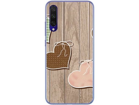 Carcasa Xiaomi Mi 9 Lite TUMUNDOSMARTPHONE Corazones Madera Multicolor