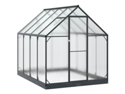Invernadero de jardín Vidaxl con puerta, color antracita, 183,5 x 243,5 x 207 cm