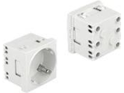 Easy 45 Steckdose 2pe Typ F Mit Verschluss 1 Steckdose 16 A Wechselstrom 250 V Blanco, RAL 9003 Delock