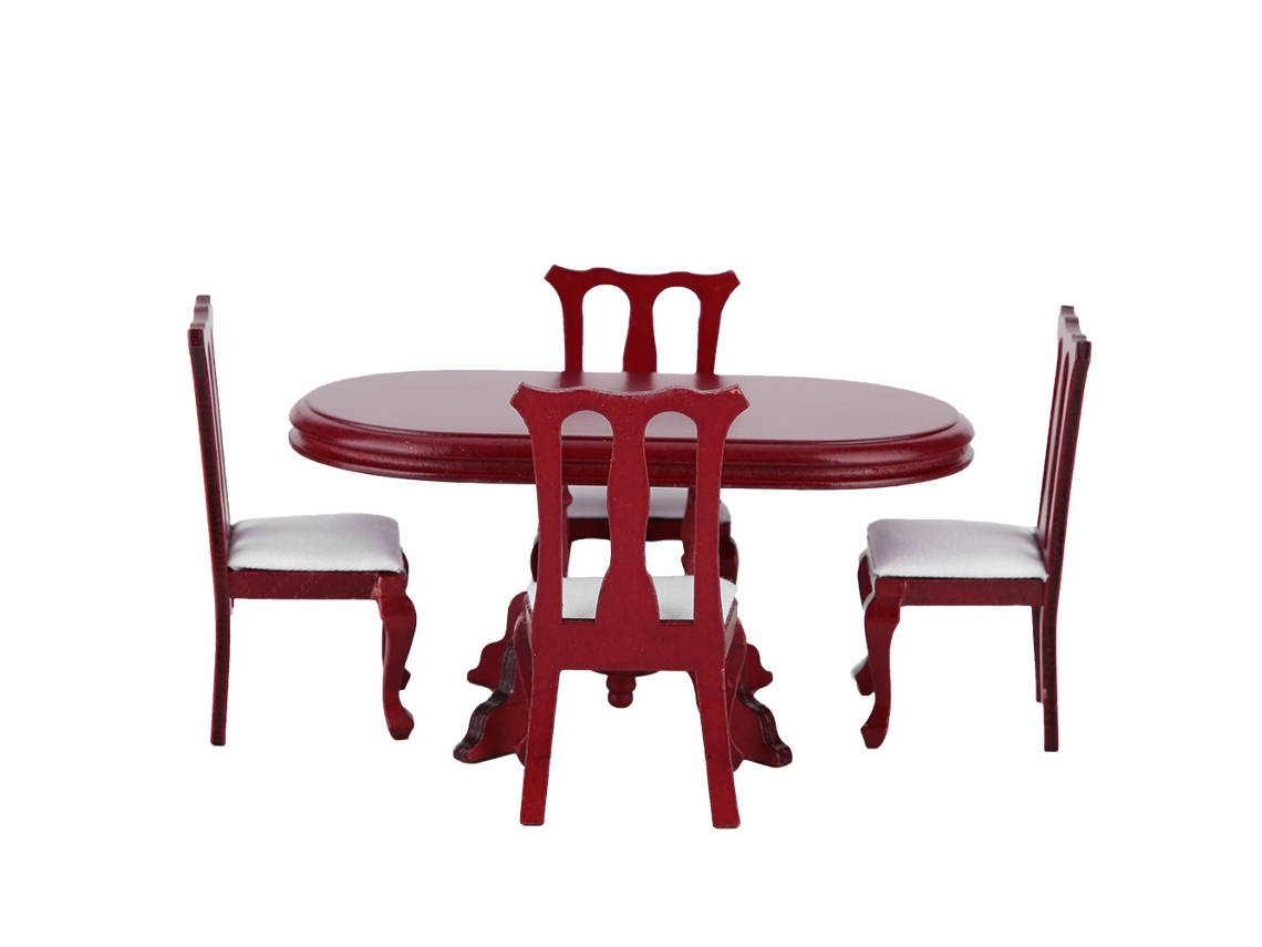 Ats-set De Mesa Y Sillas De Cocina Para Casa De Muñecas 1:12, Muebles Miniatsura Accesorio Juguete