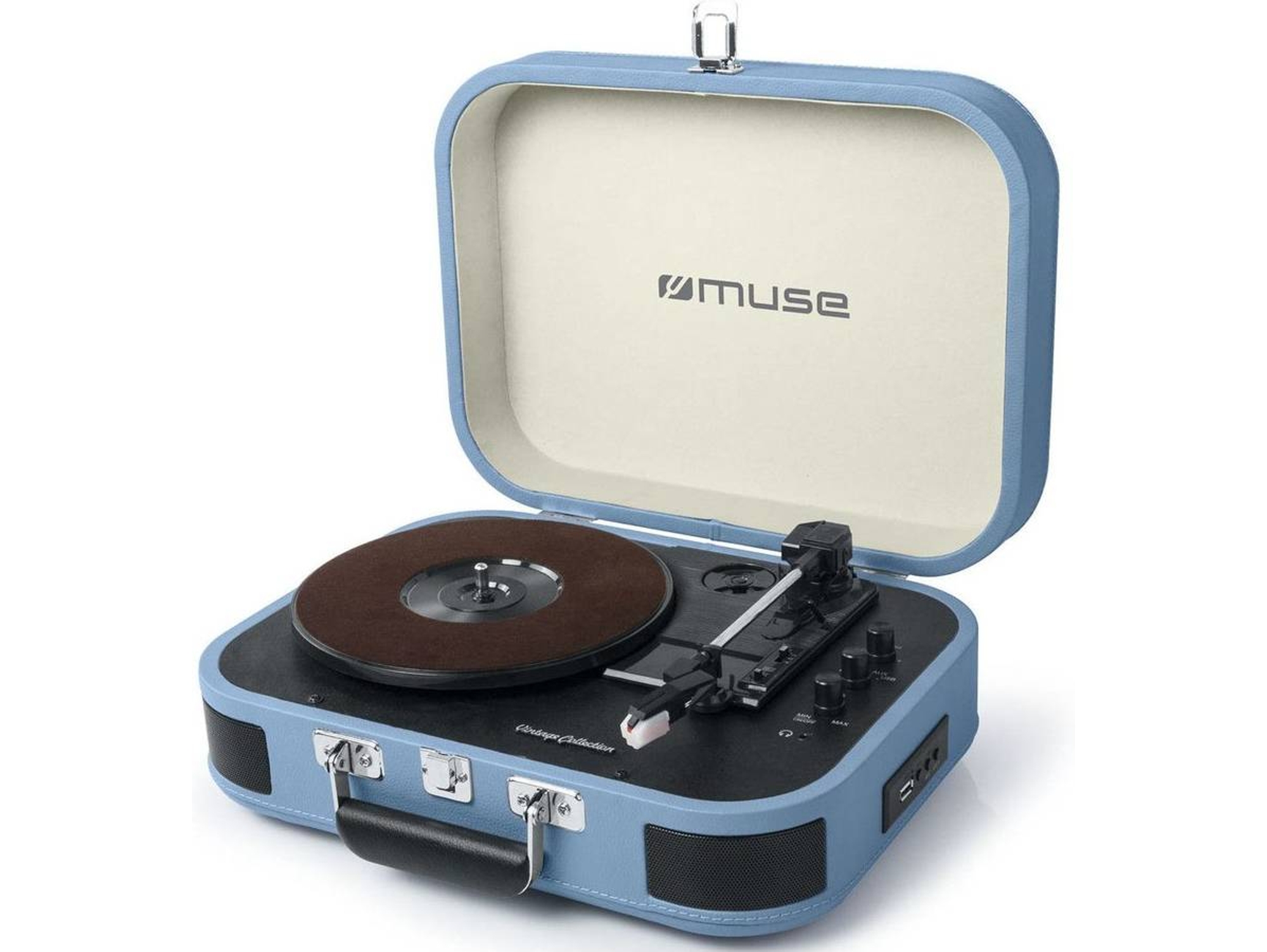 Muse Tocadiscos Mt201 btb bluetooth azul 33 13 45 78 rpm negro 334578 5 240 50 60 mt201btb