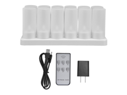 Velas LED reutilizáveis sem chama Rebe para festas, casamentos e Natal, com plugue bivolt (100-240V). Luz decorativa.