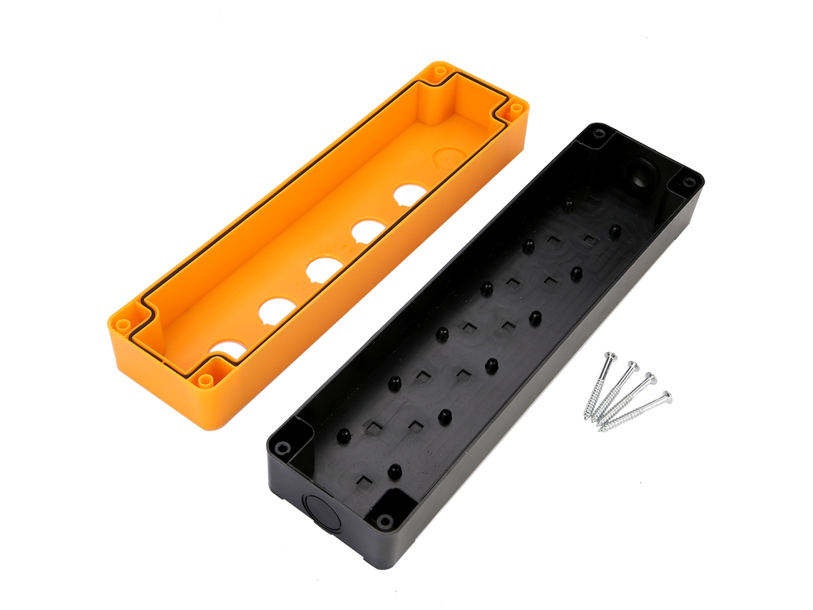 Caja De Control Impermeable De 5 Orificios Y 22 Mm Con Interruptor De Botón Pulsador Bx5 Amarilla