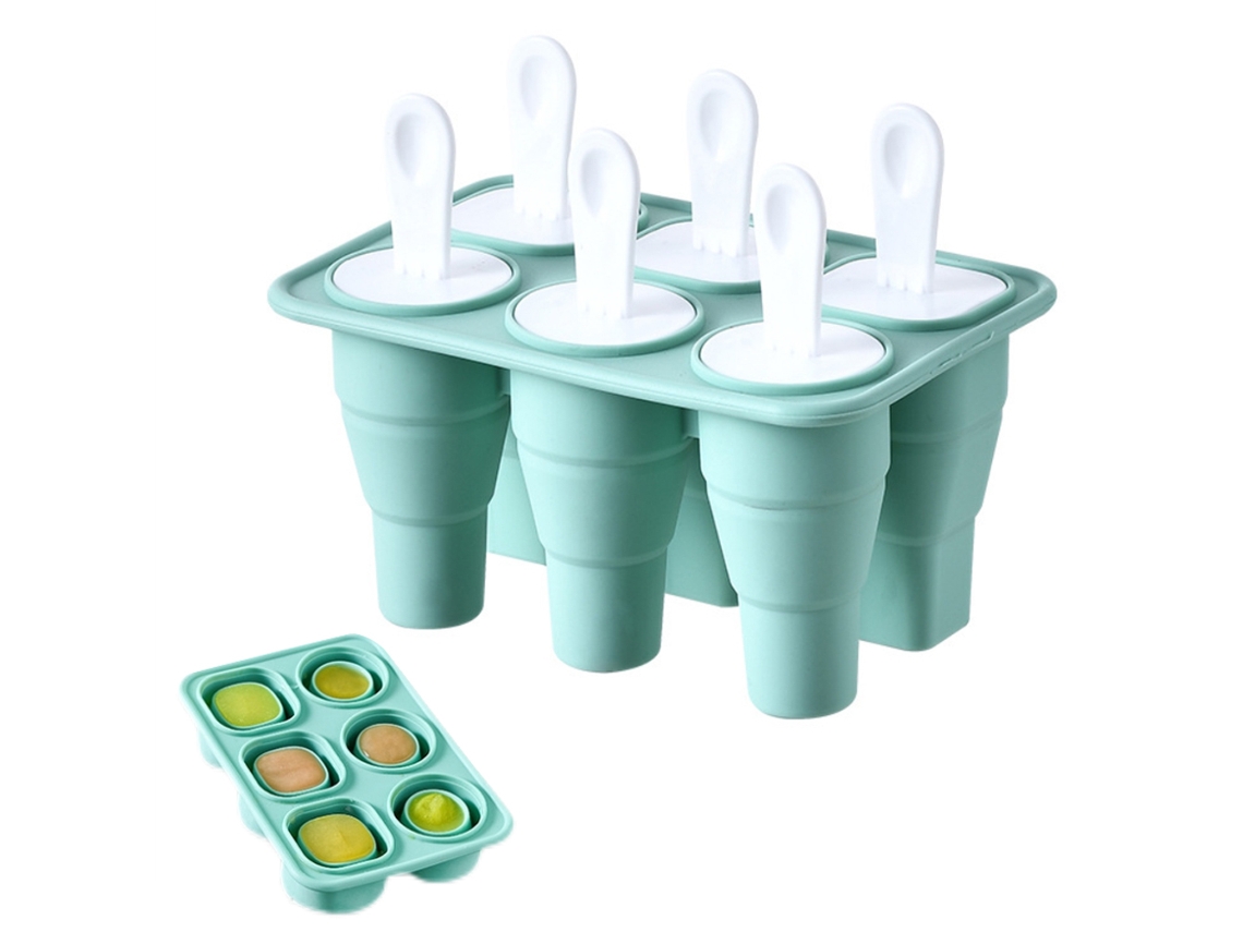Moldes Plegables 6 En 1 Para Paletas Heladas, De Silicona Apta Para Alimentos, Para Helados Y Paletas.