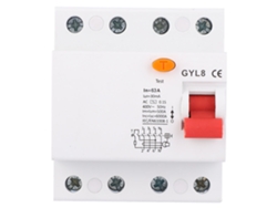 Disjuntor De Corrente Residual Gyl8 4p 400vac Proteção Contra Fuga De Eletricidade (63a)