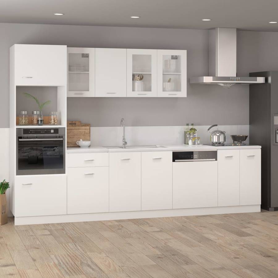 Vidaxl Armario De cocina muebles mobiliario duradero mesa trabajo almacenamiento cuencos platos ollas alacena colgante contrachapada blanco 80x31x60 cm pared madera