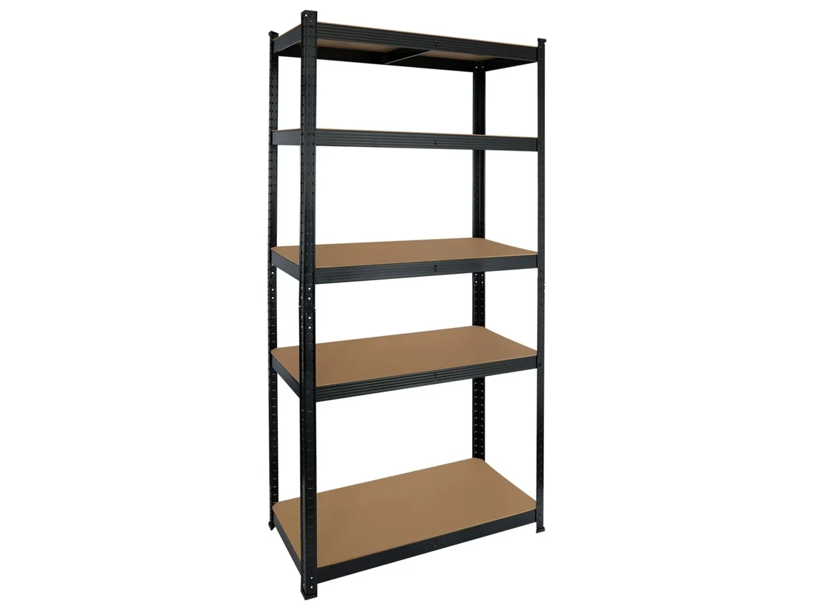 Estantería Modular con 5 Baldas Ajustables 180x90x40cm 875Kg THINIA negro