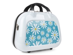 Neceser Viaje Rigido SKPAT Niza blanco-margaritas azul (35X26x17 Cm)