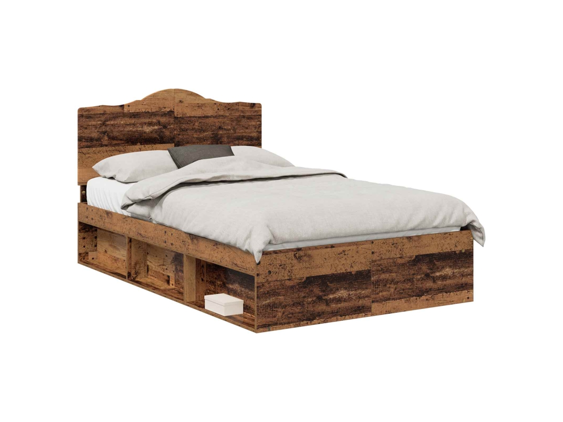 Maison Exclusive - Estructura De Cama Con Cabecera Madera Vieja 135 X 190 Cm