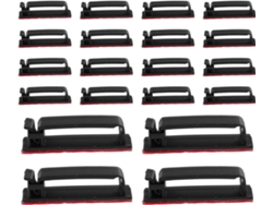 25 Clips Adhesivos De Plástico Acrílico Negro Para La Gestión De Cables