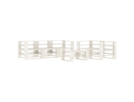 Conjunto 6 de muebles de palés para jardín VIDAXL madera blanco