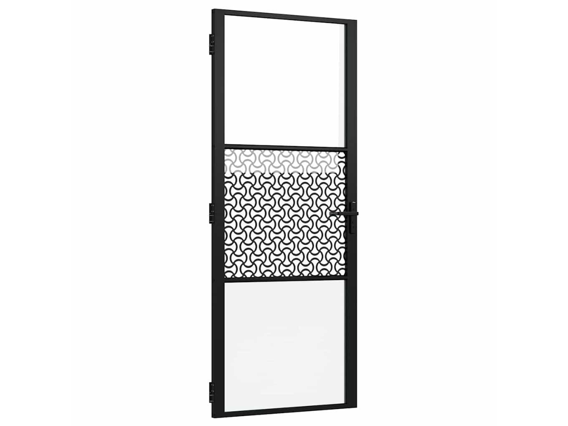 Maison Exclusive - Puerta De Vidrio Calado Negro 83 X 3,5 X 201,5 Cm Aluminio