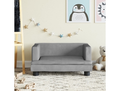 Sofá para niños de terciopelo gris claro 60x40x30 cm VIDAXL