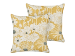 Juego de cojines decorativos BELIANI Scirpus de Algodón Amarillo 45x45x8