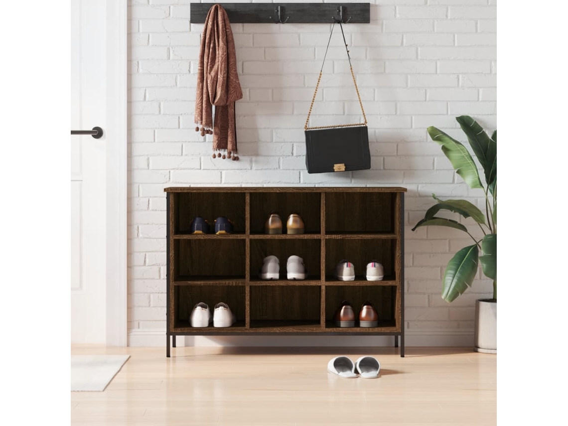 Zapatero Organizador en Derivados de Madera Roble Marrón 100X35X70 Cm