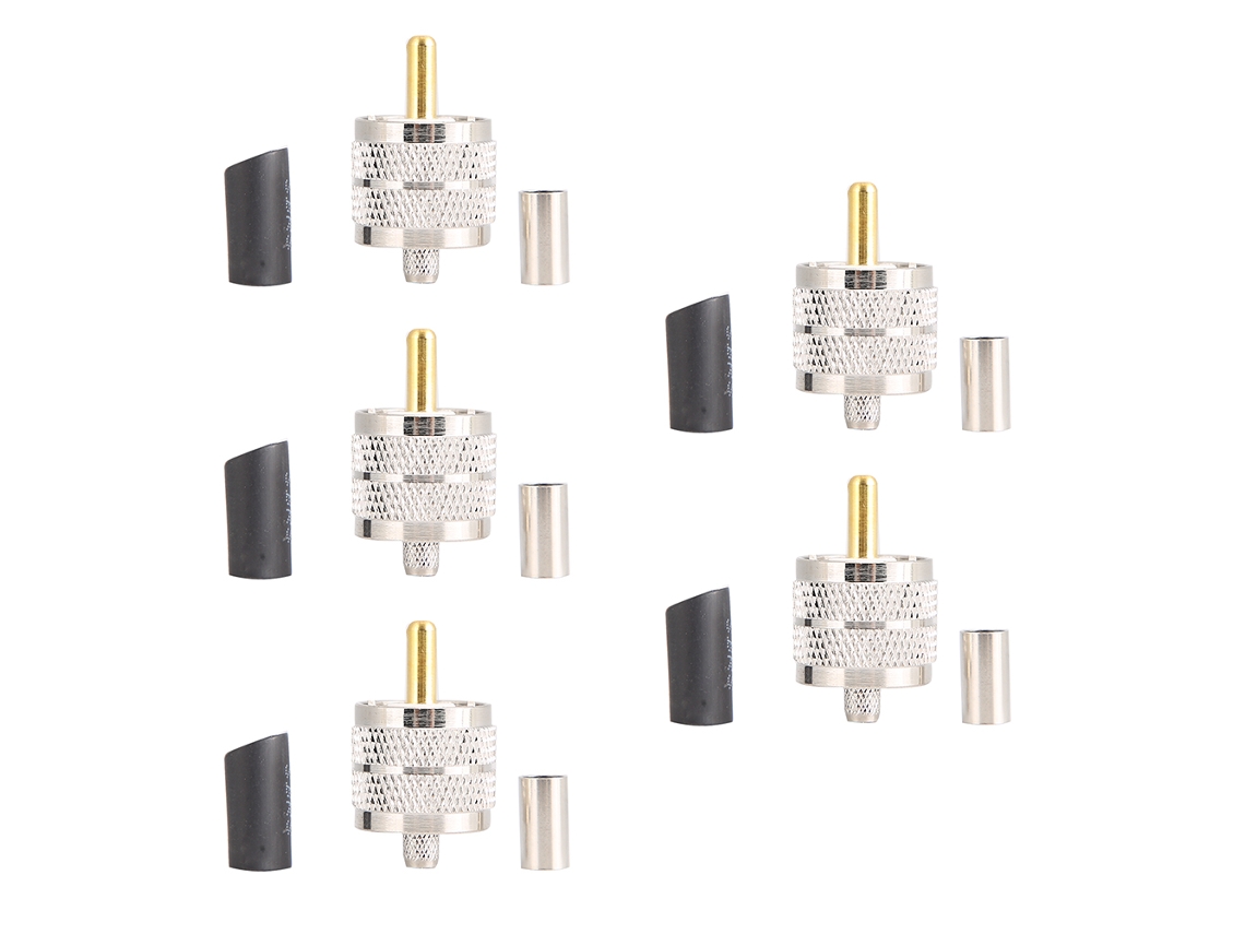 5 Piezas Conector Pl259 Macho Uhf Para Cable Coaxial Rg58, Adaptador Rf Crimpable