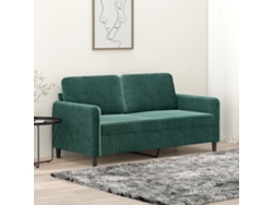 Sofá De 2 Plazas De Terciopelo Verde Oscuro 140 Cm
