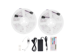 Tira de luces LED RGB de 300 LED, IP65 SMD5050, modelo 2026, con control remoto, flexible y ajustable para decoración ambiental.