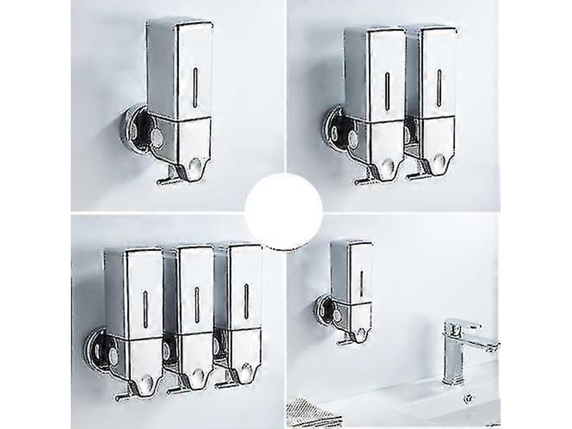 Hotel Baño Dispensador Jabón Manual Carrito De Pared Dispensador Jabón Cuadrado 1 Botella 500ml Blanco Rosewell