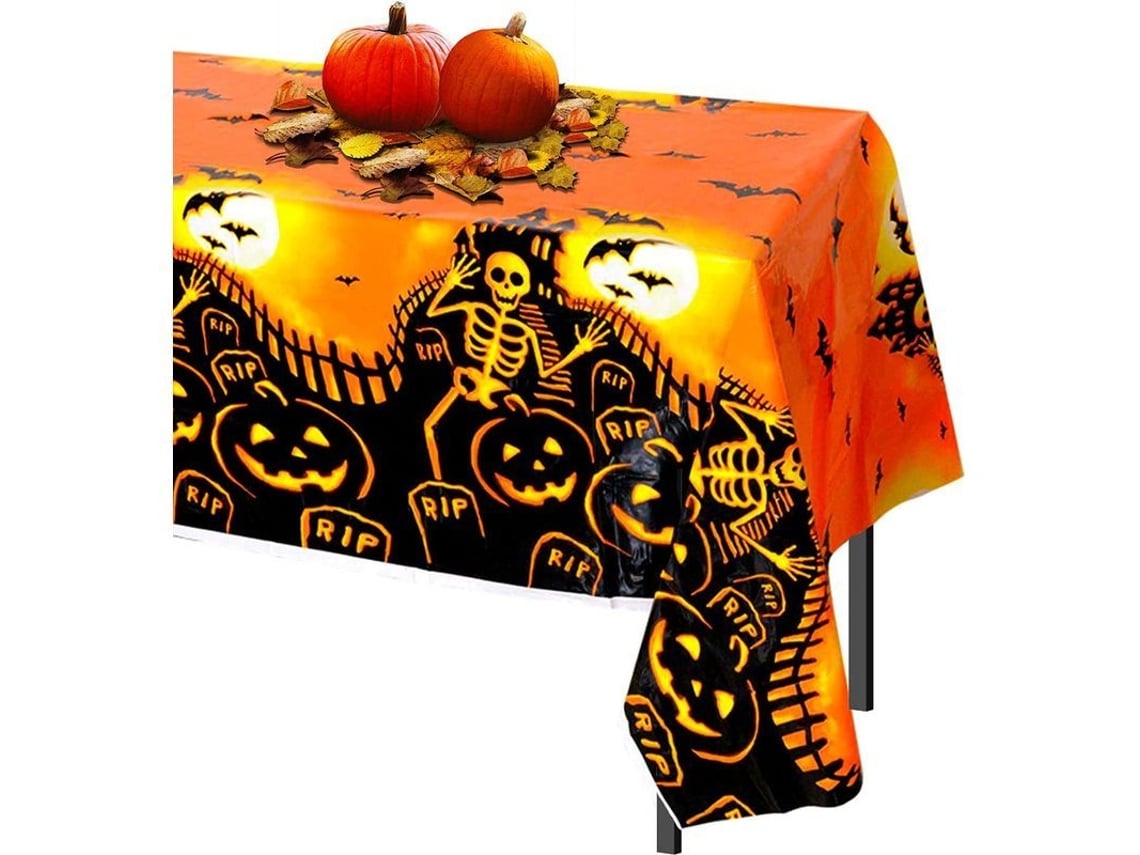 2026-30480-4 Manteles Rectangulares De Plástico 137x225cm Para Decoración De Fiesta De Halloween