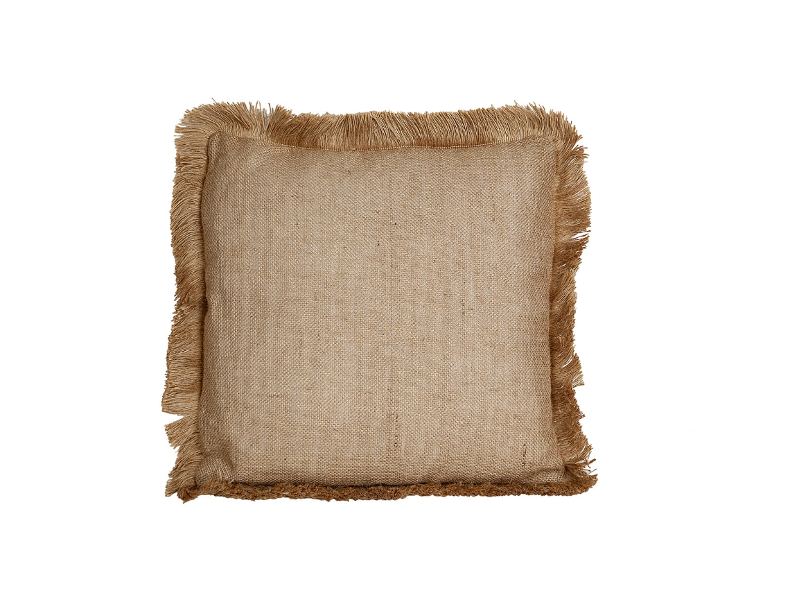 Cojín ROMIMEX Marrón Con flecos 45 x 10 x 45 cm