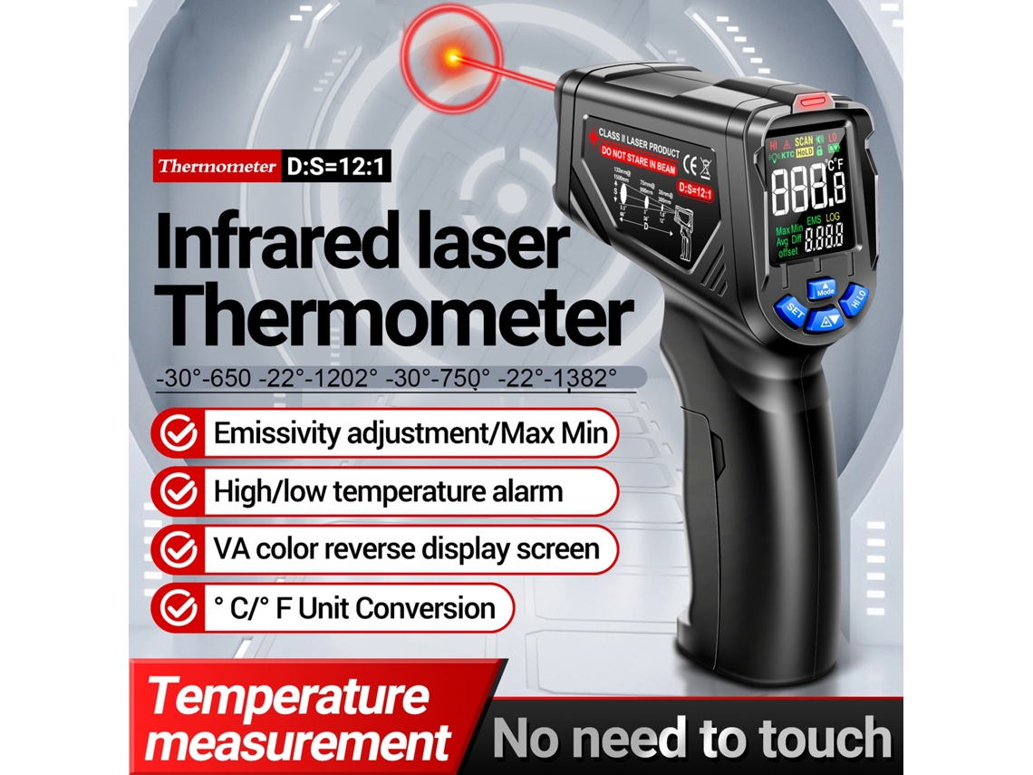 Termómetro Láser Infrarrojo De Alta Precisión Con Alarma De Alta/baja Temperatura Th06