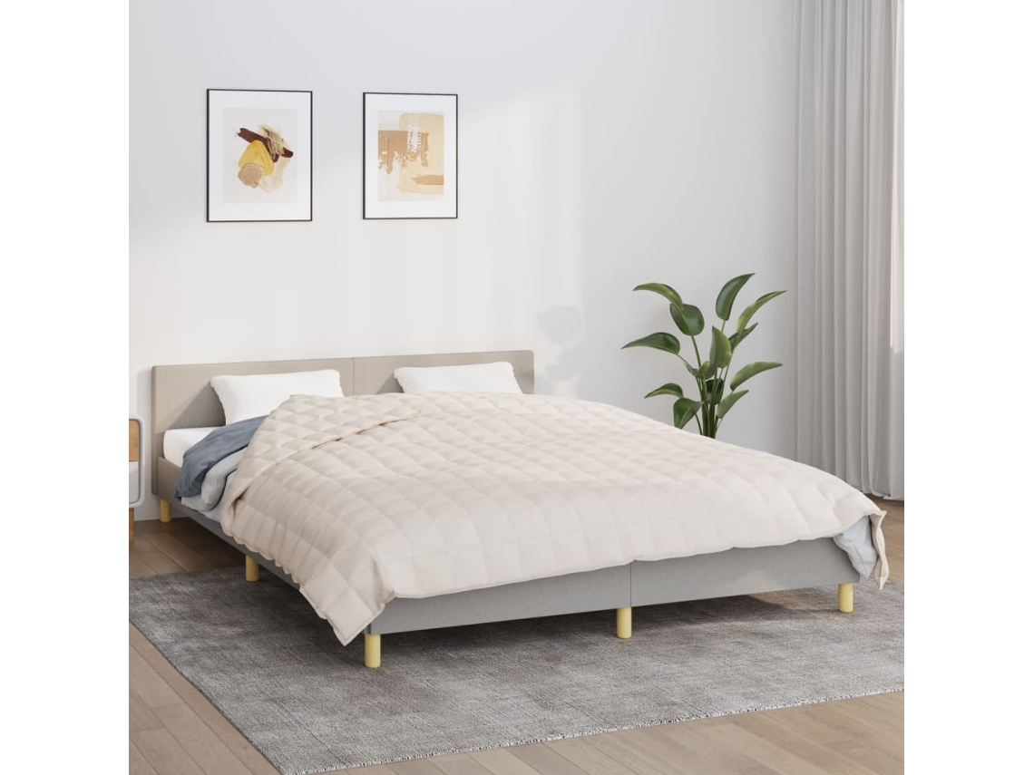 Manta Con Peso Tela Color Crema Claro 200x230 Cm 13 Kg