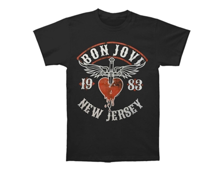 Camiseta ROCKINSTONE Bon Jovi Nueva Jersey 83 (XXXL)