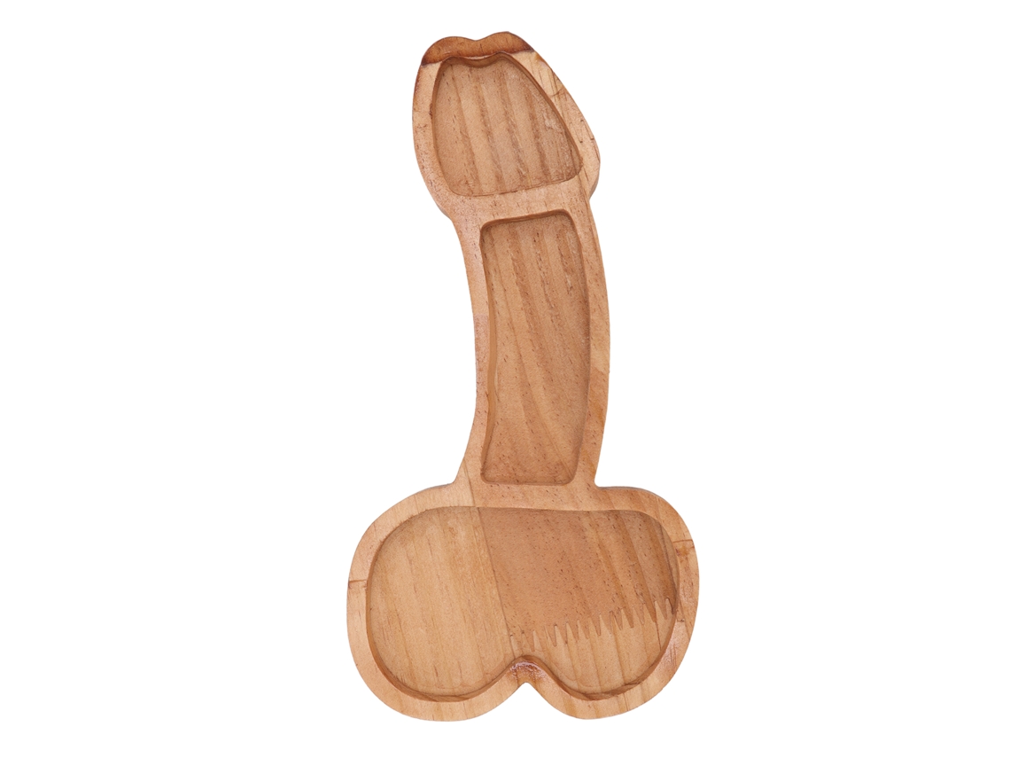 Bandeja de servir de madera compuesta con forma de trompeta para aperitivos